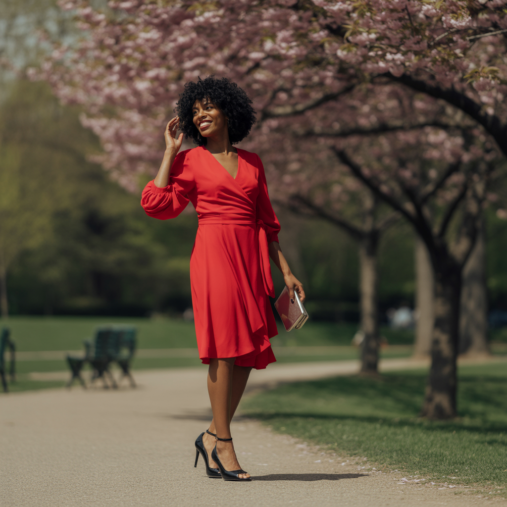 Wrap Dress with Heels
