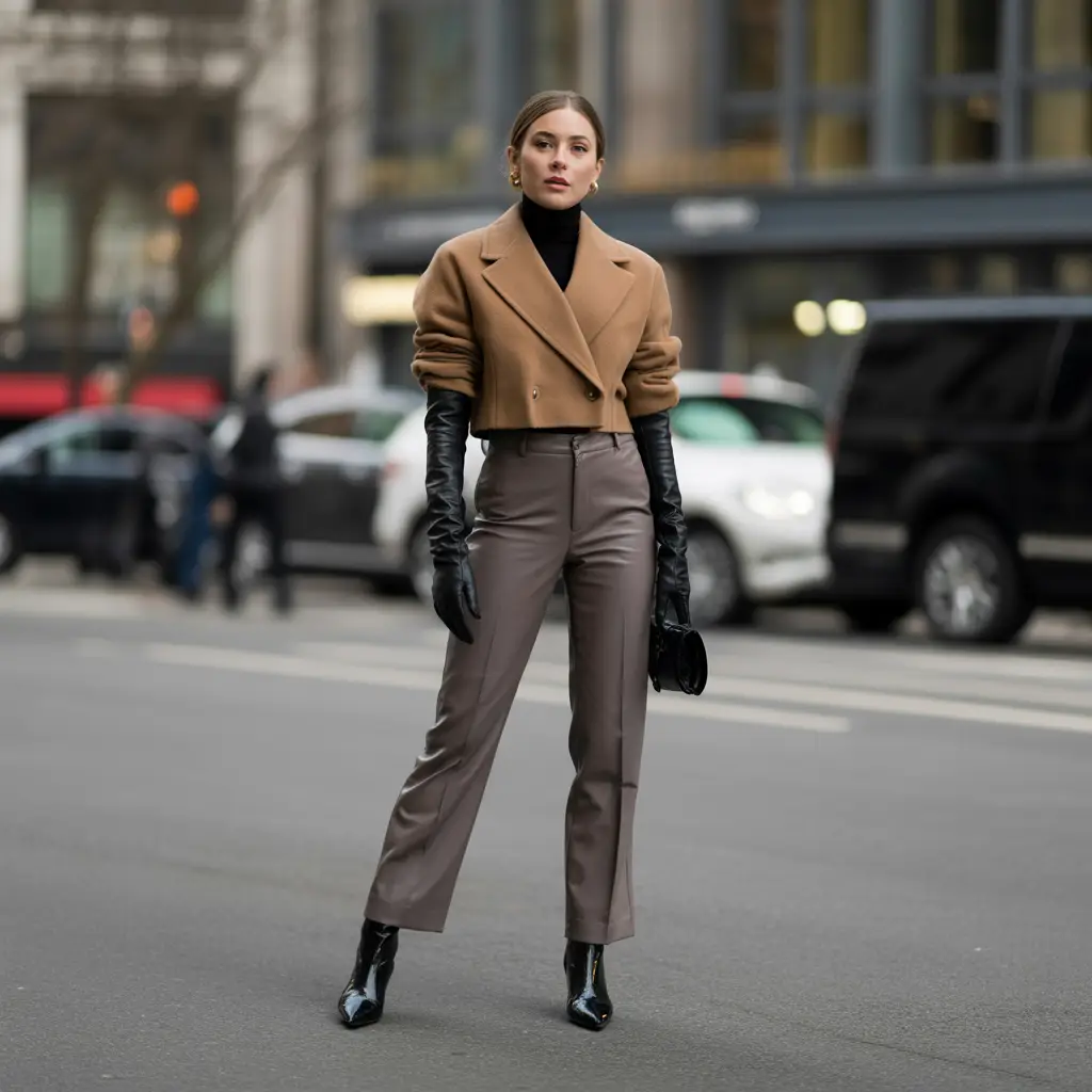 20 Ideas About Classy Winter Outfits to Elevate Your Cold-Weather Style 16 Long Gloves and Cropped Coats