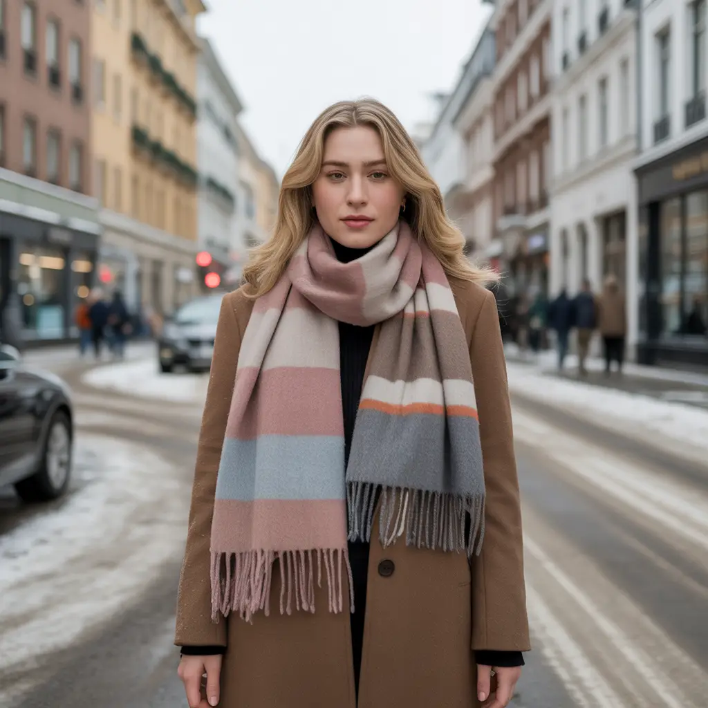 20 Ideas About Comfy Winter Outfits for Effortless Style and Warmth 20 Layered Scarves with Simple Coats