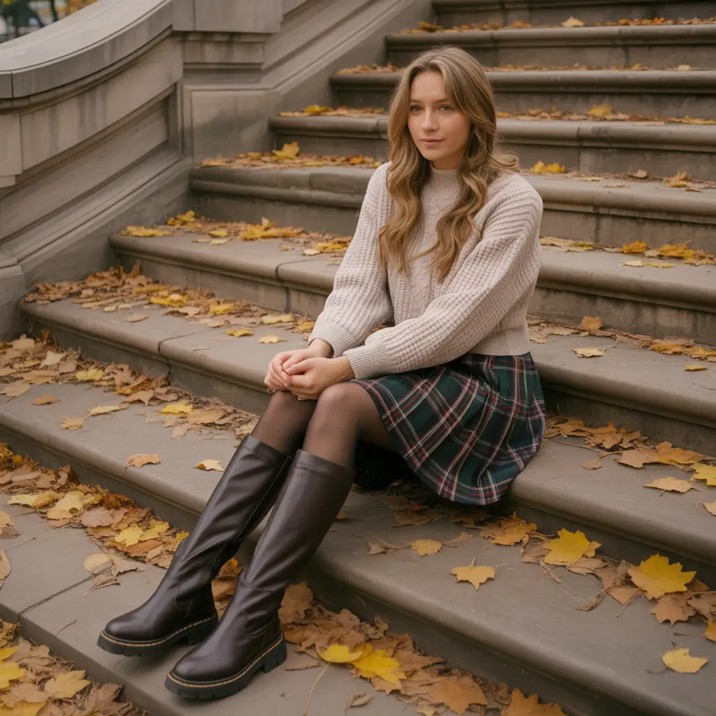 18 Ideas About Aesthetic Fall Outfits to Elevate Your Autumn Style 7 Plaid Skirts with Knitwear