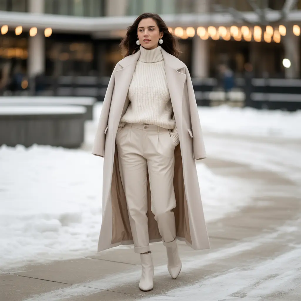 20 Ideas About Classy Winter Outfits to Elevate Your Cold-Weather Style 17 White-on-White Winter Elegance