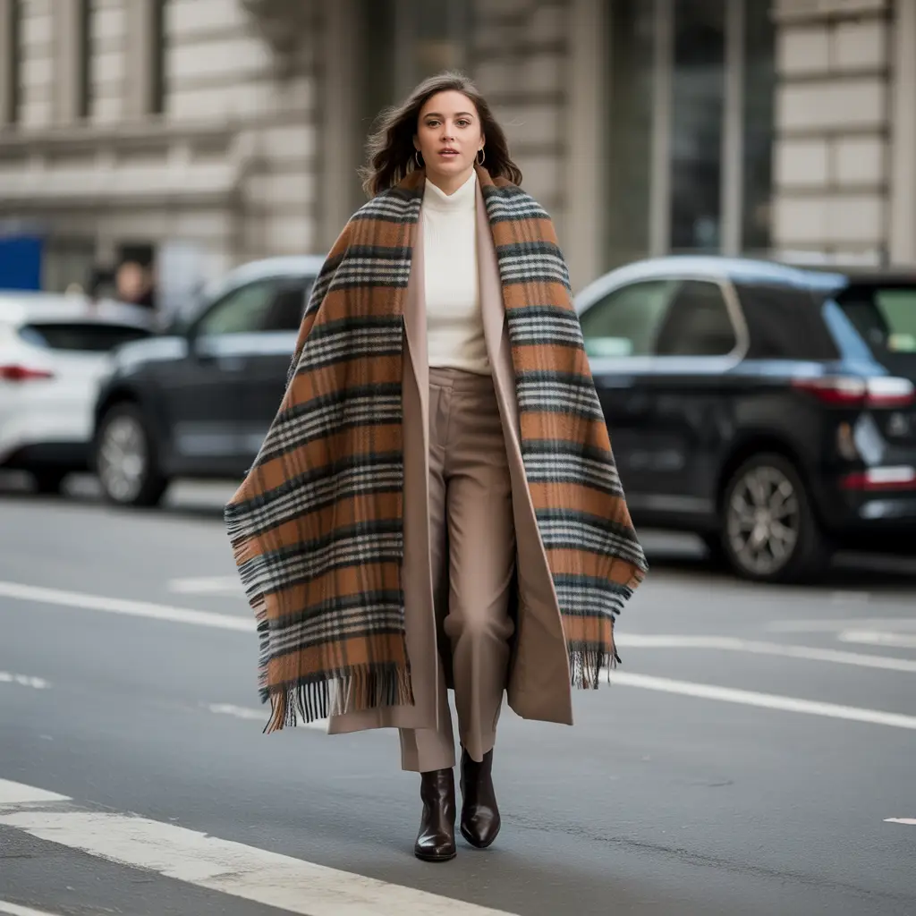 16 Ideas About Chic Winter Outfits to Stay Warm in Style 12 Scarf as a Statement