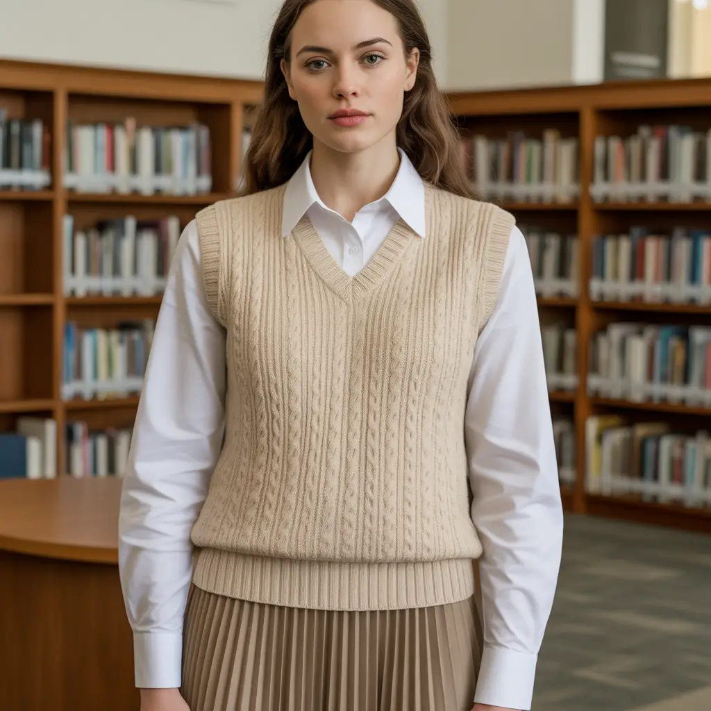 18 Ideas About Aesthetic Fall Outfits to Elevate Your Autumn Style 17 Knitted Vests with Collared Shirts
