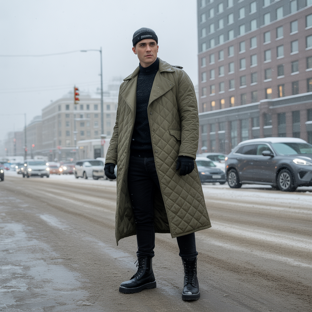 20 Idea About Cool Winter Outfits to Master Cold Weather Style 20 Quilted Trench with Combat Boots