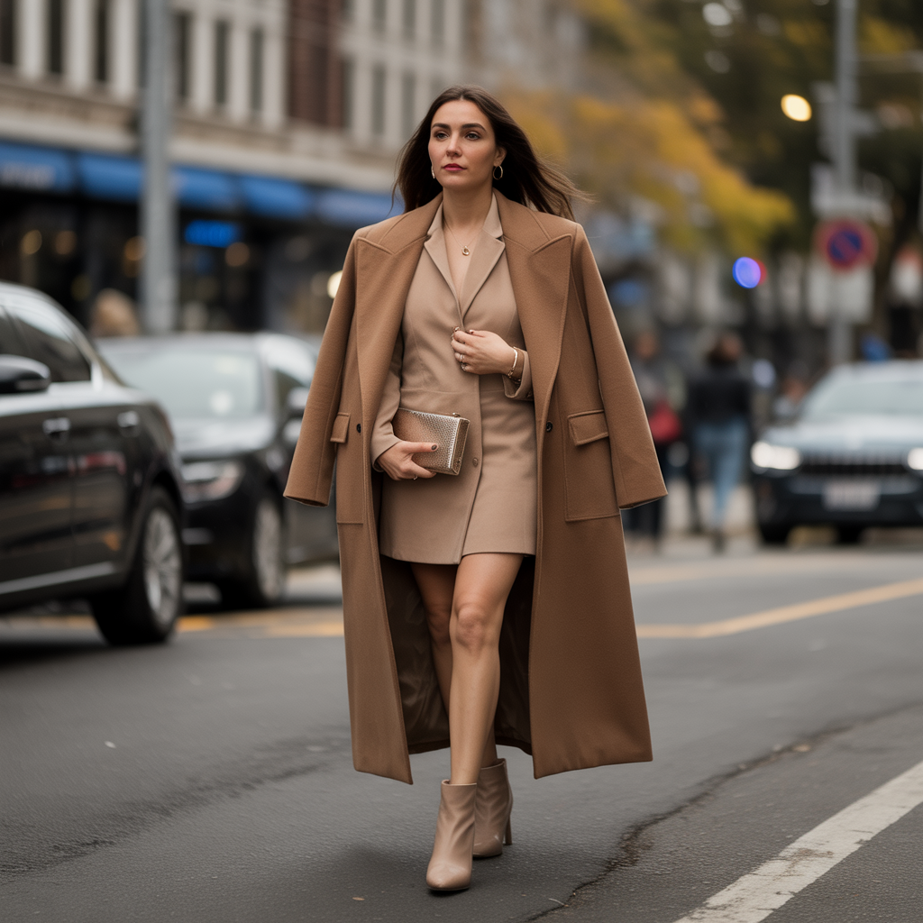 Baddie Fall Outfits: 18 Fierce Looks to Slay Autumn in Style 16 Oversized Coat with Mini Dress