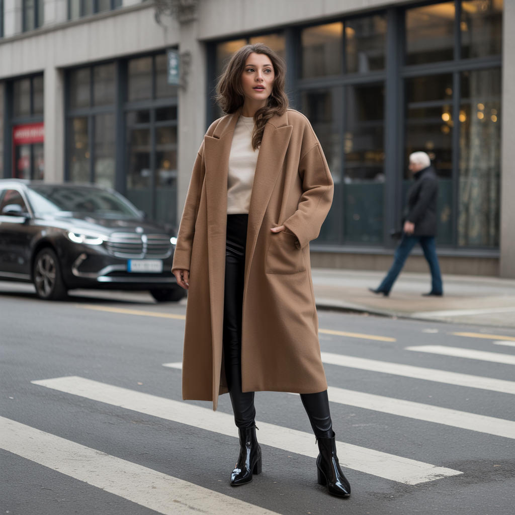 18 Adorable Winter Outfits That Keep You Warm & Fashionable 3 Oversized Coats with Leggings