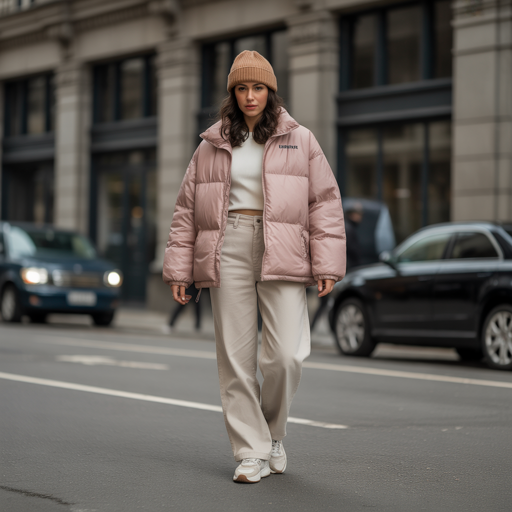 18 Adorable Winter Outfits That Keep You Warm & Fashionable 4 Puffer Jackets with High-Waist Pants