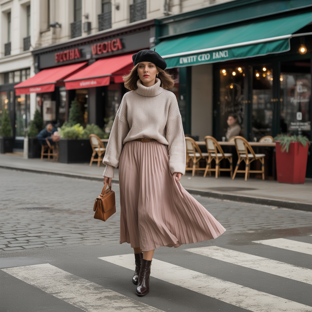 18 Adorable Winter Outfits That Keep You Warm & Fashionable 10 Turtleneck Sweaters with Midi Skirts