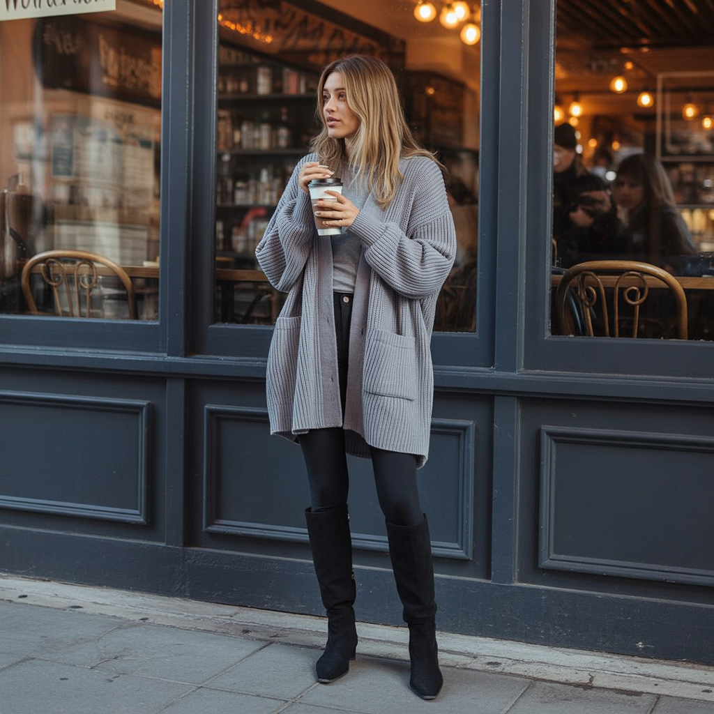 18 Casual Winter Outfits Ideas to Keep You Cozy and Stylish 2 Oversized Cardigans with Leggings
