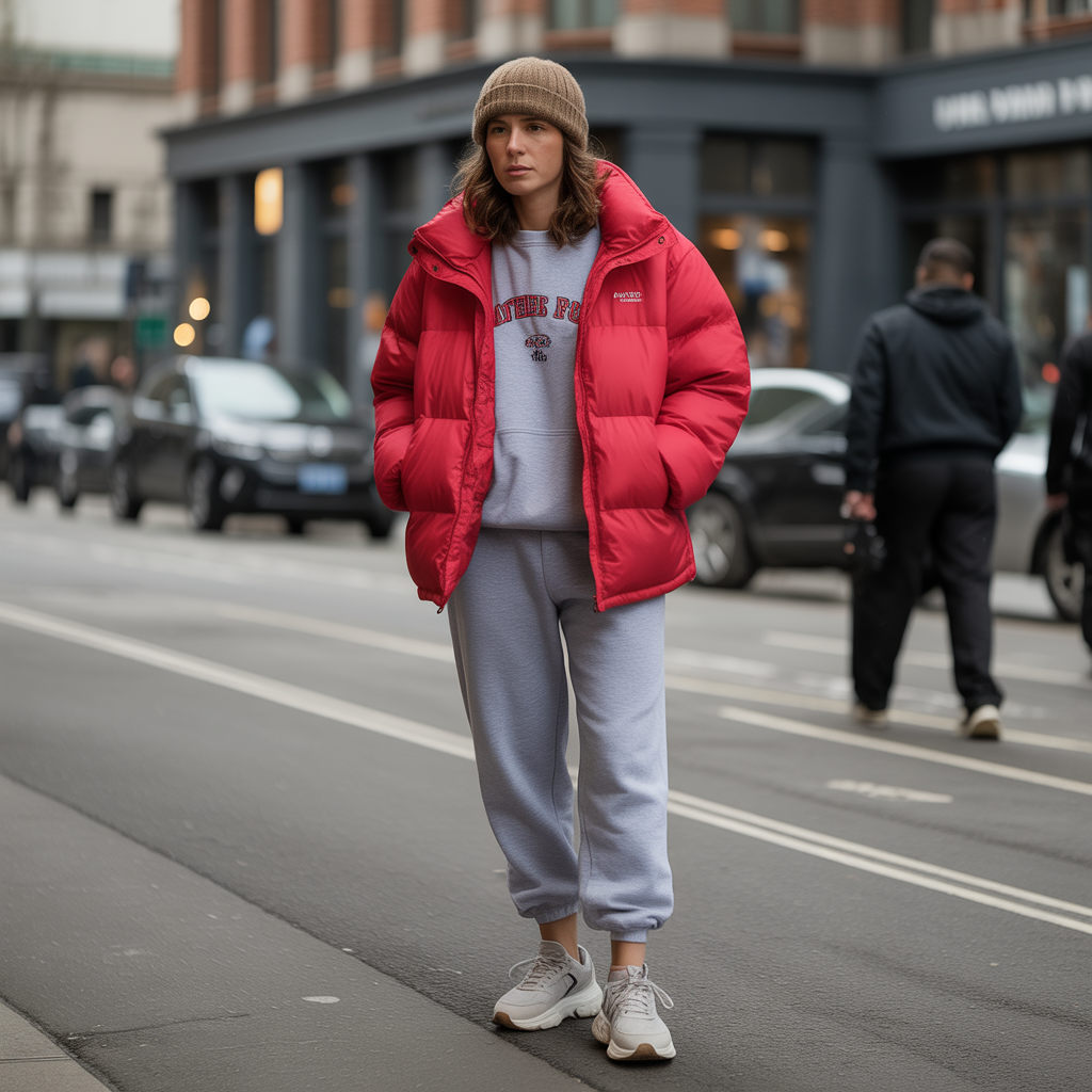18 Casual Winter Outfits Ideas to Keep You Cozy and Stylish 4 Puffer Jackets with Joggers