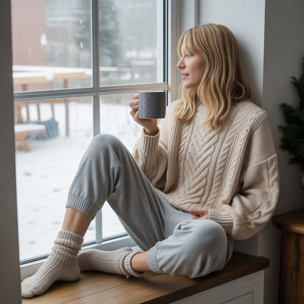 18 Casual Winter Outfits Ideas to Keep You Cozy and Stylish 19 Cable Knit Sweaters with Joggers