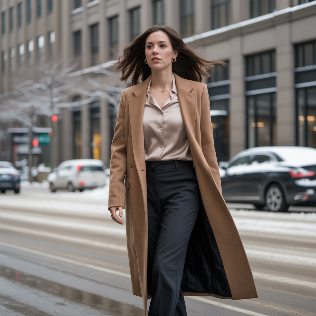 Best Chic Winter Work Outfits to Elevate Your Office Style 4 Structured Coat with Sleek Layers