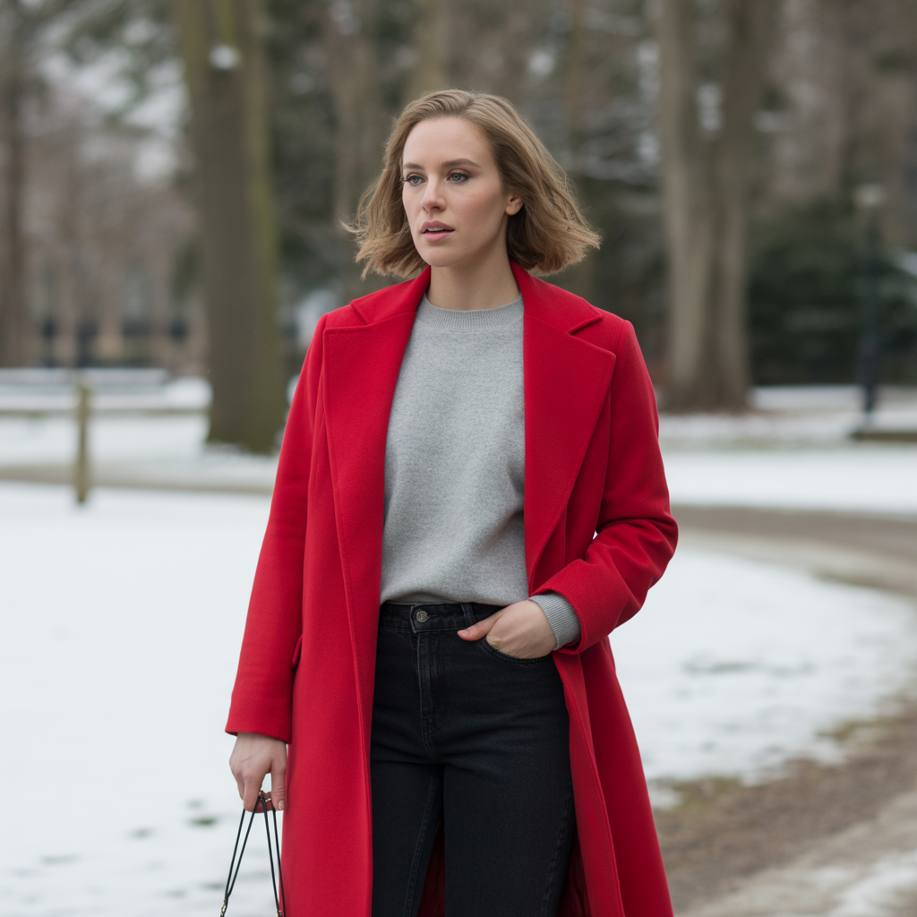 20 Ideas About Classy Winter Outfits for Timeless Cold Weather Style 13 Statement Coat with Simple Base