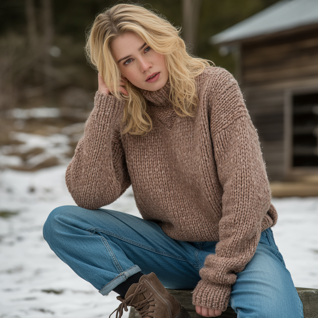 16 Ideas About Cold Weather Winter Outfits for Style and Warmth 4 Chunky Knit Sweaters