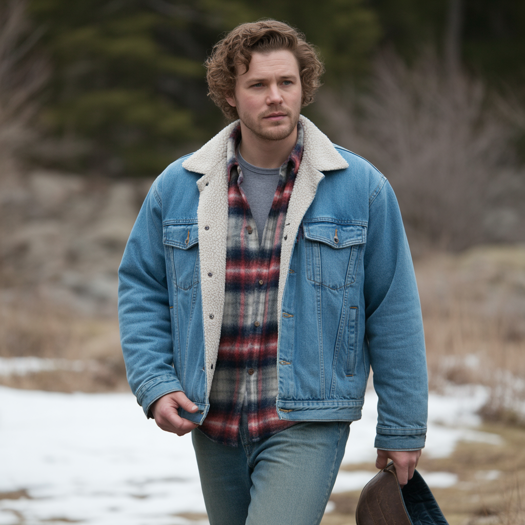 16 Ideas About Cold Weather Winter Outfits for Style and Warmth 7 Denim and Sherpa Jacket Pairings