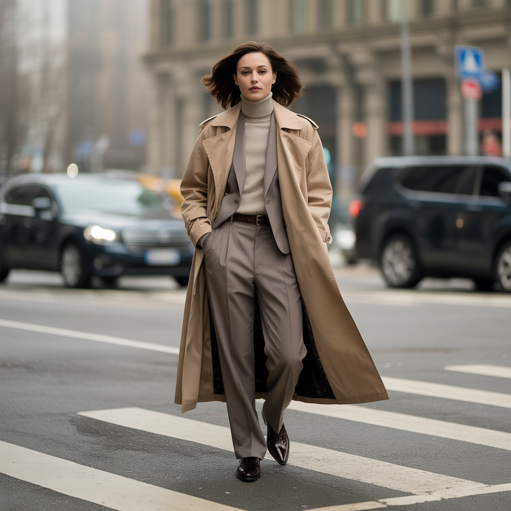16 Ideas About Cold Weather Winter Outfits for Style and Warmth 9 Trench Coat with Layers