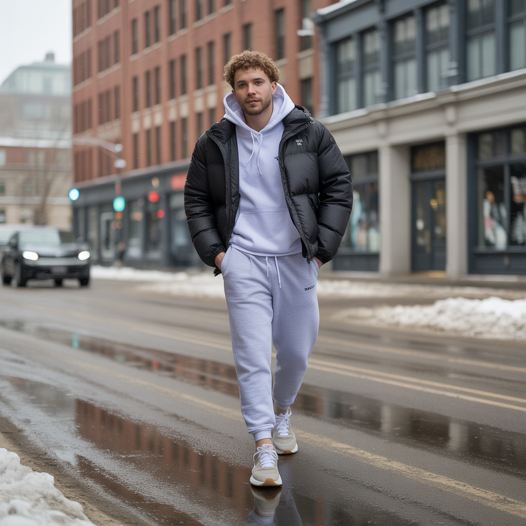 16 Ideas About Cold Weather Winter Outfits for Style and Warmth 16 Athleisure with Puffer and Sneakers