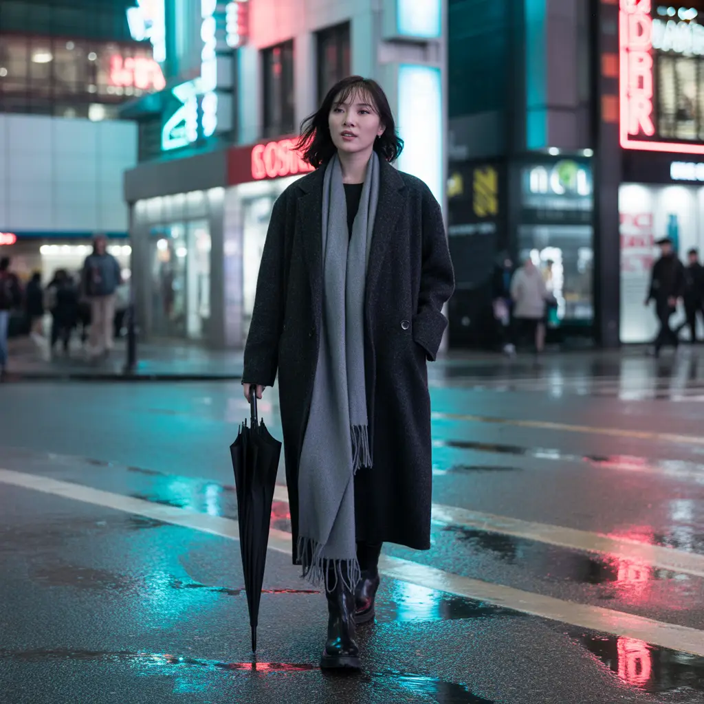 20 Idea About Cool Winter Outfits to Master Cold Weather Style 1 Layered Wool Overcoat with Minimalist Scarf
