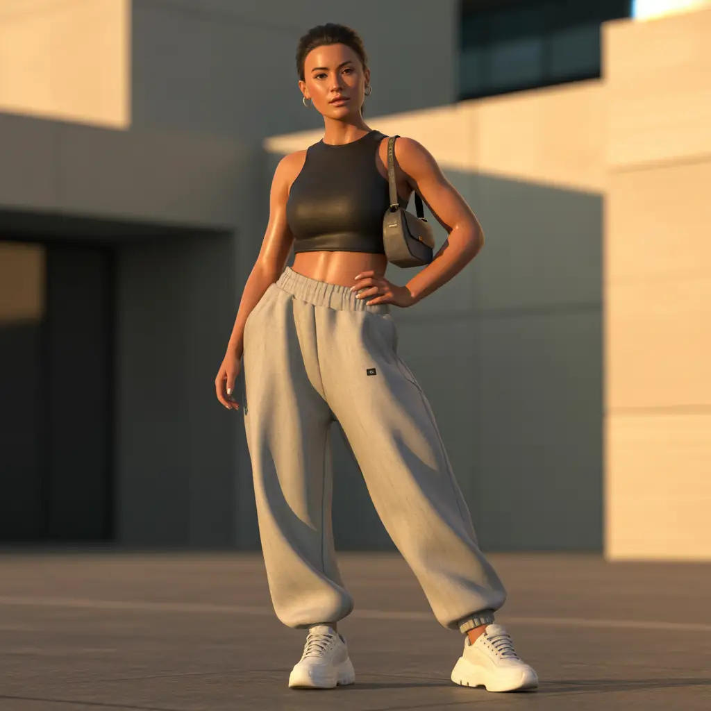 Baggy Joggers with Crop Tops (for Women)