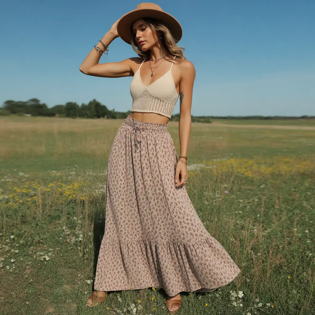 Boho-Inspired Maxi Skirt Outfit