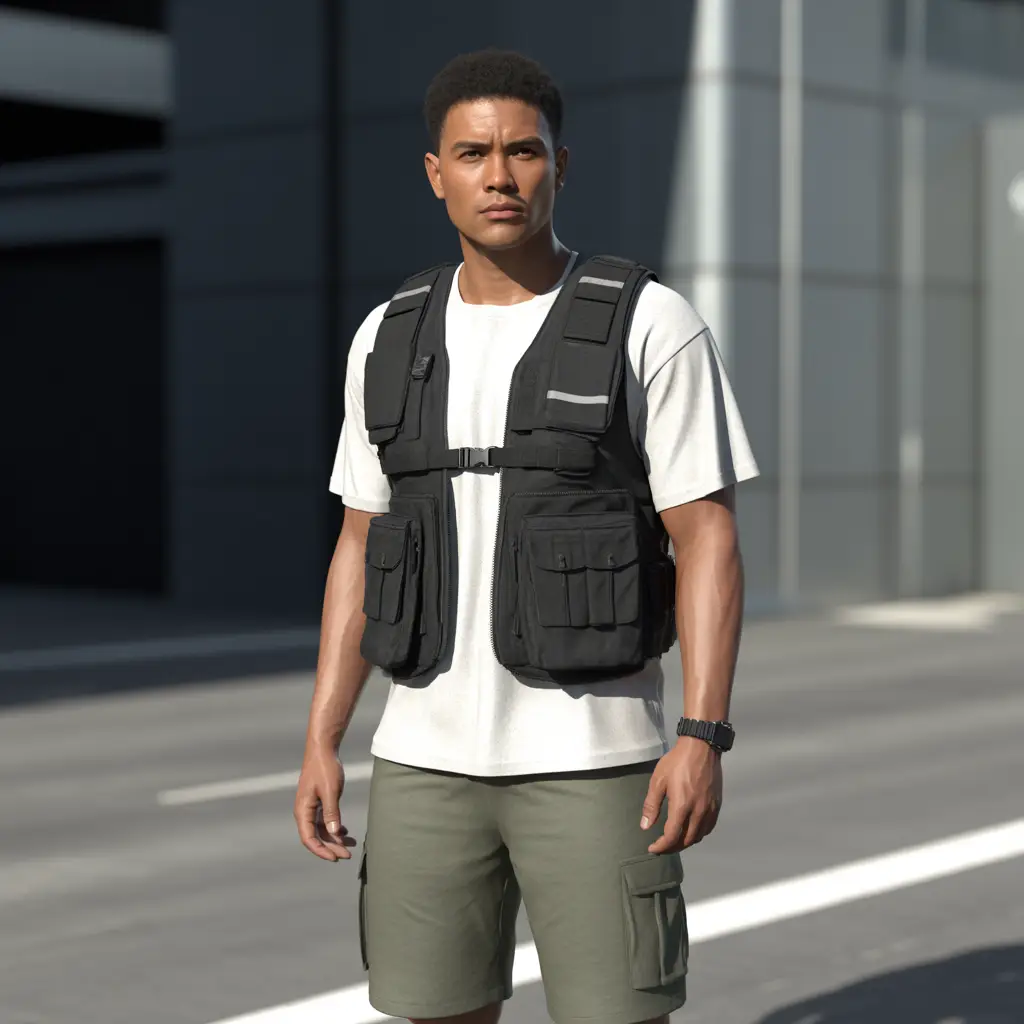 Layered Streetwear Vest Look