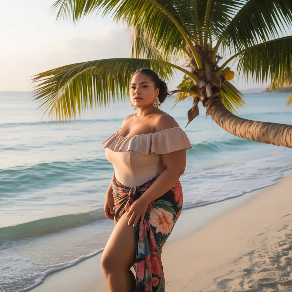 18 Best Plus Size Swimwear Outfit Ideas for Confident Summer Style 10 Off-Shoulder Swimwear Statement
