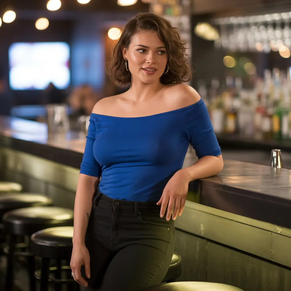 Off-the-Shoulder Top with Skinny Pants