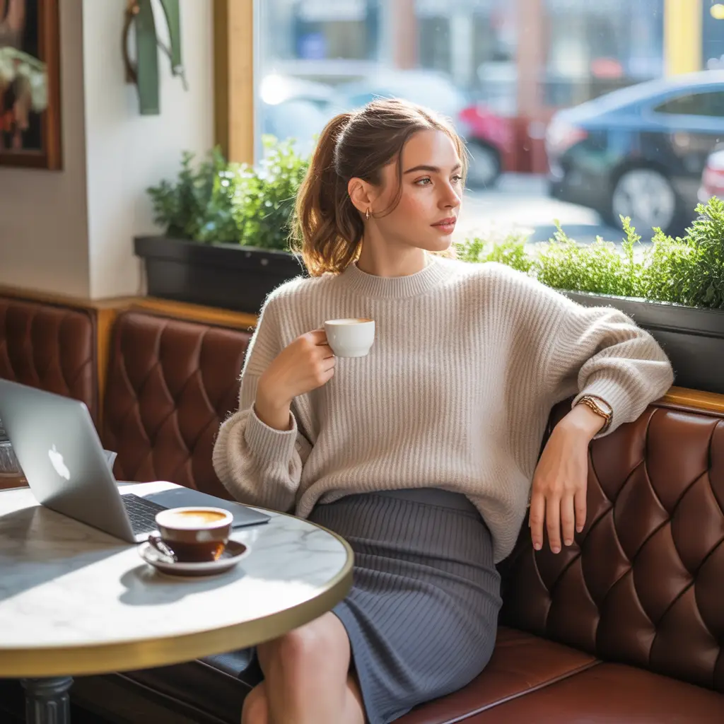 Pencil Skirt with Oversized Sweater