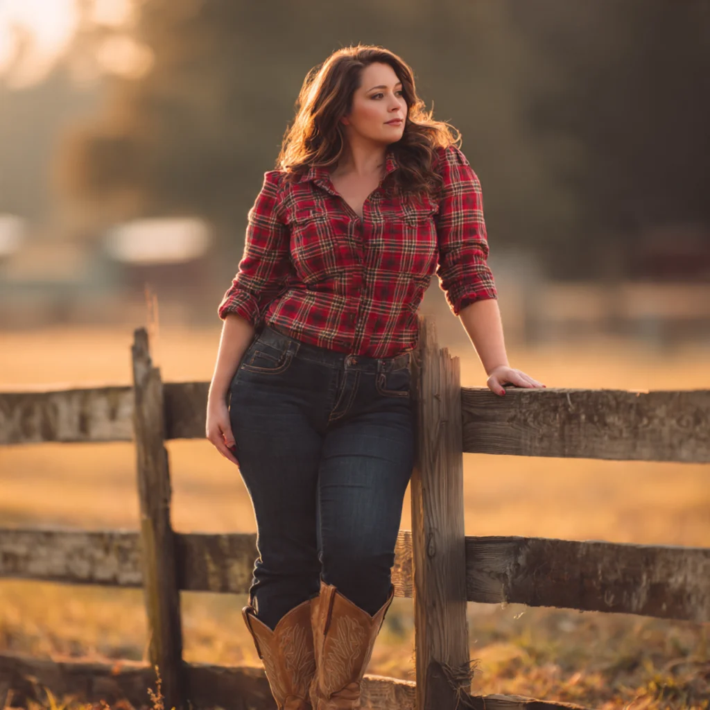 Plaid Shirt and Bootcut Jeans
