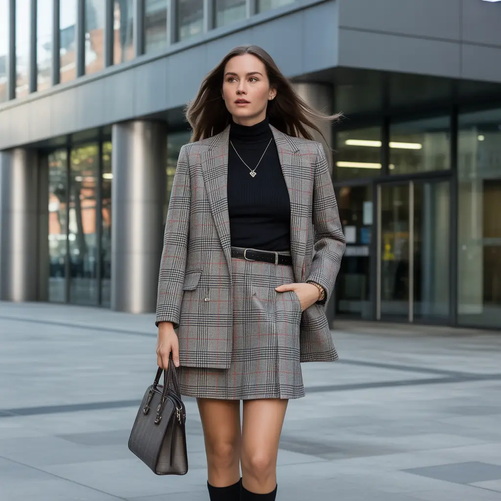 Preppy Plaid Ensemble with Blazer