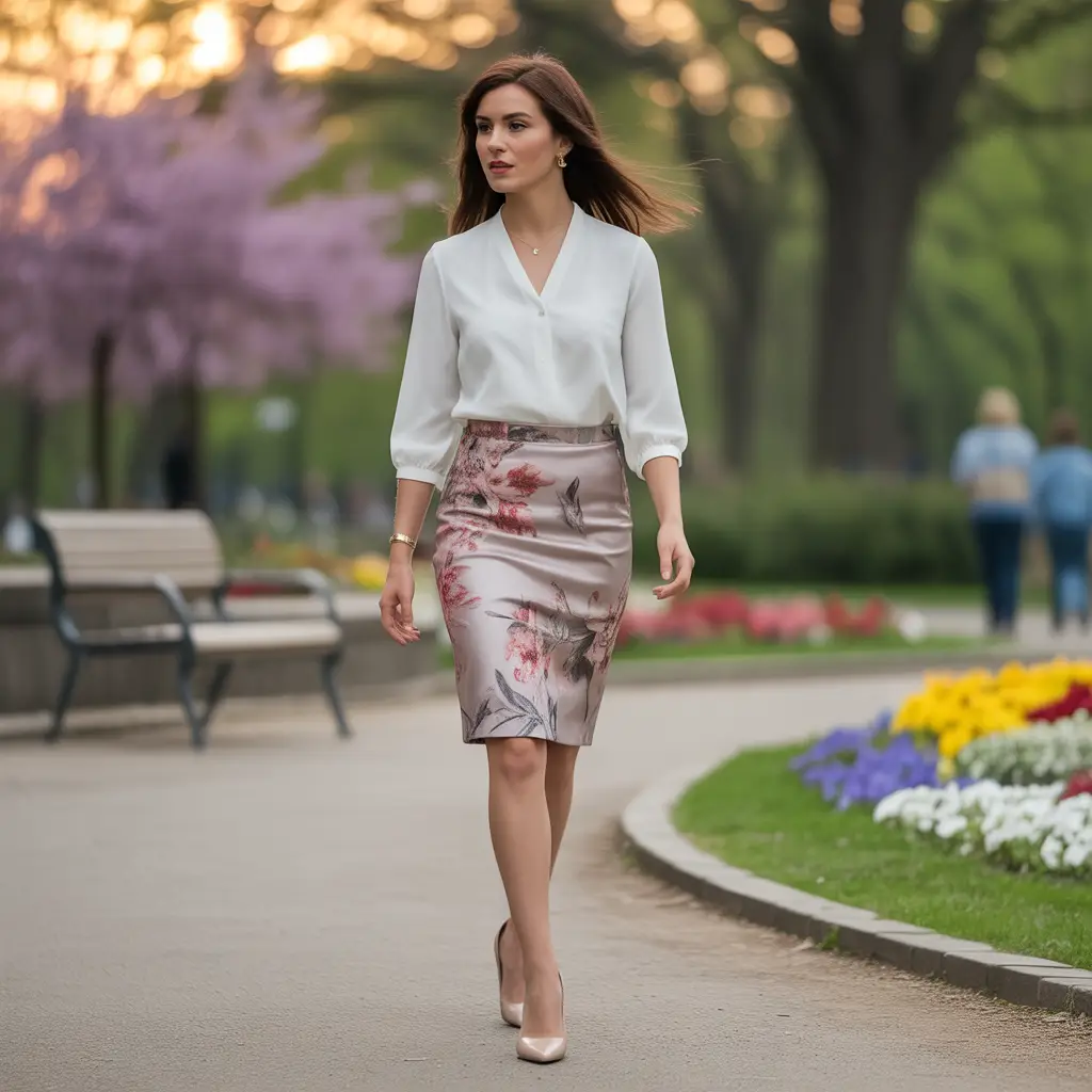 Printed Pencil Skirt for a Pop of Color