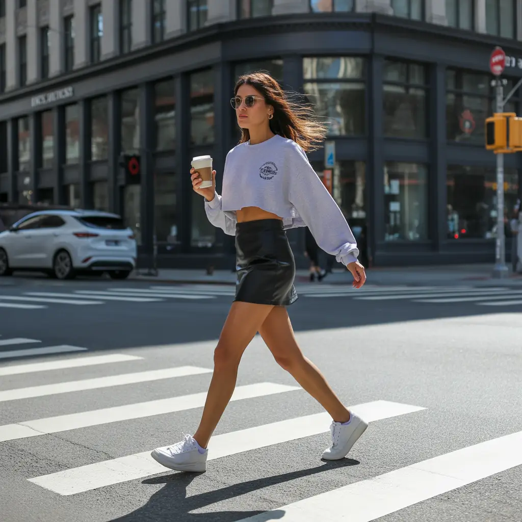 Sporty Twist with a Sweatshirt