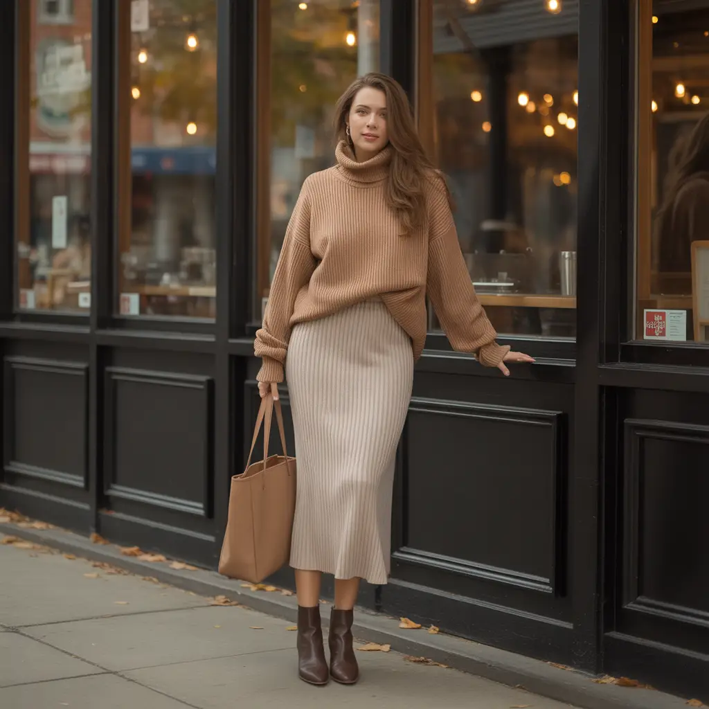 Sweater and Knit Pencil Skirt Combo