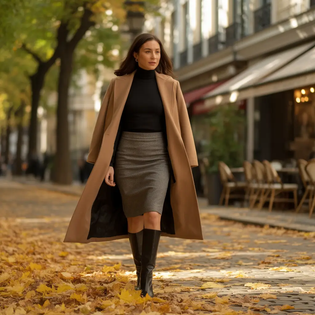 Turtleneck and Pencil Skirt Combo