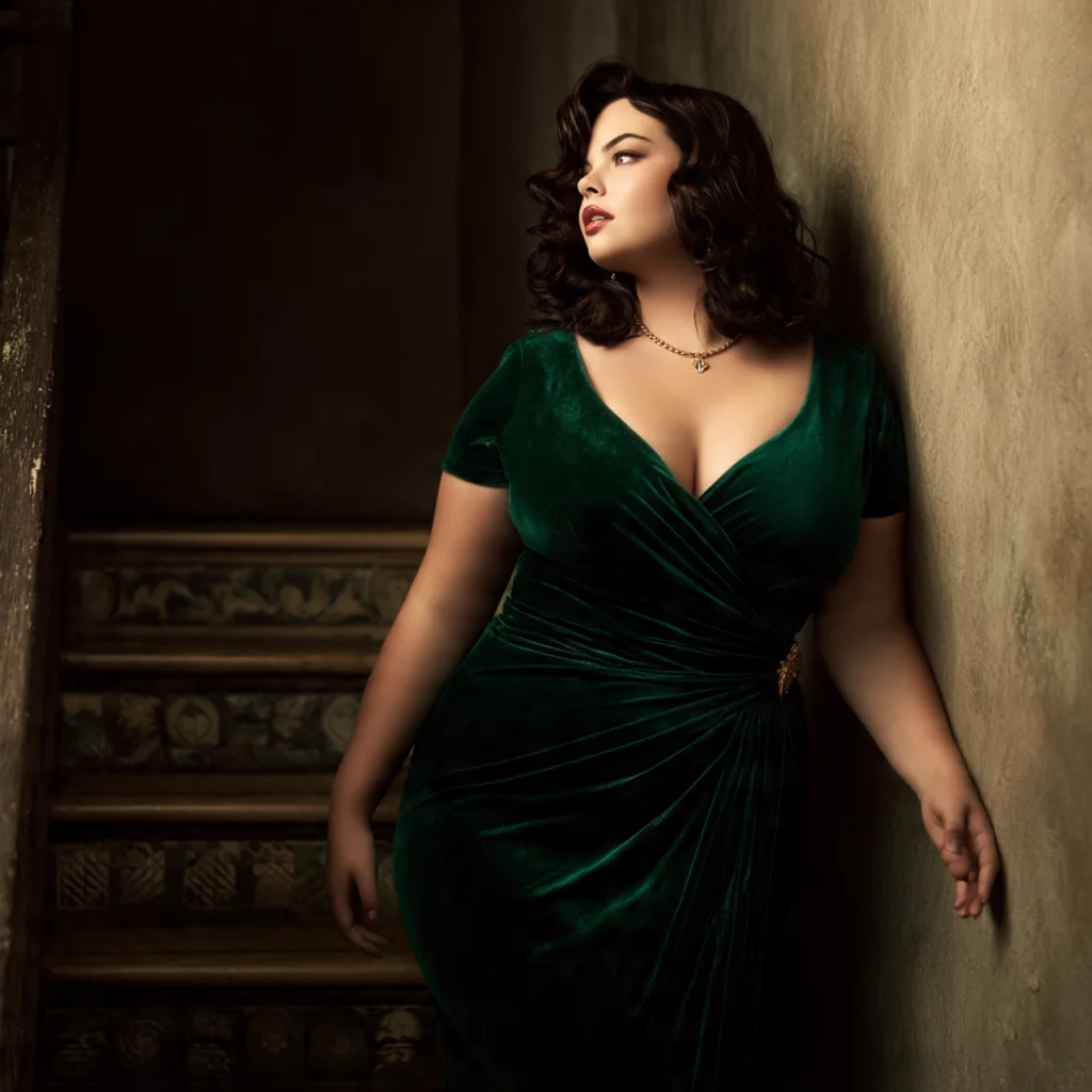 15 Best Plus Size Prom Outfit Ideas to Shine on Your Big Night 5 Velvet Wrap Dress