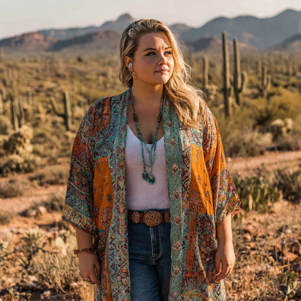 Western Kimono and Jeans