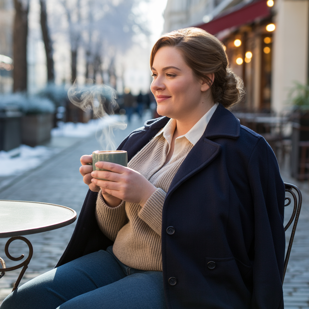 Plus Size Winter Outfits: 18 Chic Ideas to Stay Warm & Stylish 17 Layered Shirt and Sweater Combo