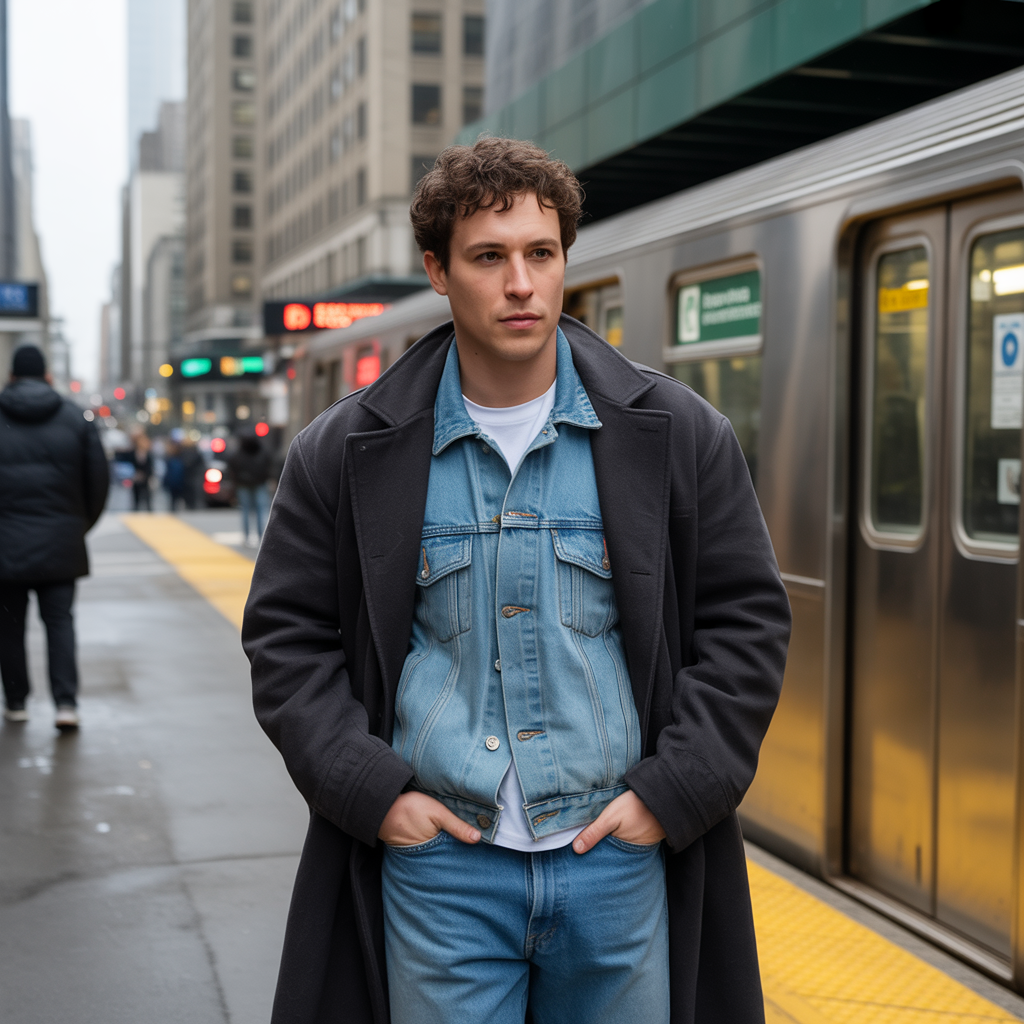 Denim on Denim with a Coat