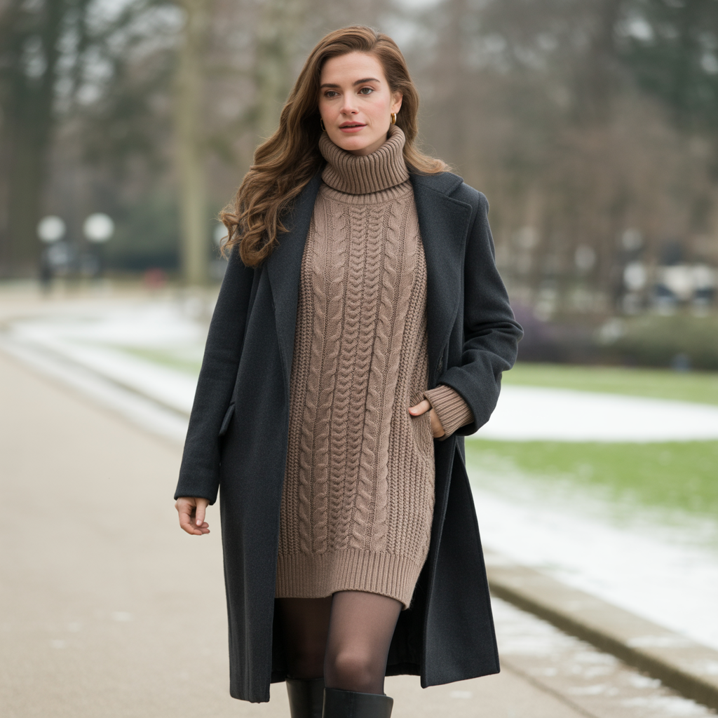 Layered Blouse under Wool Vest