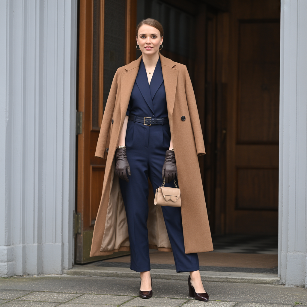 Tailored Jumpsuit with a Structured Coat