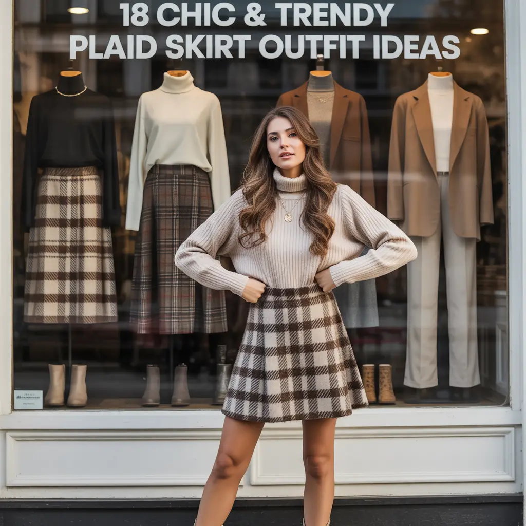 plaid skirt outfit ideas