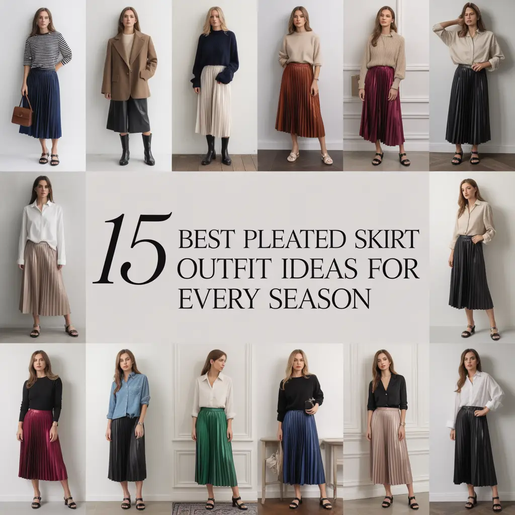 pleated skirt outfit ideas