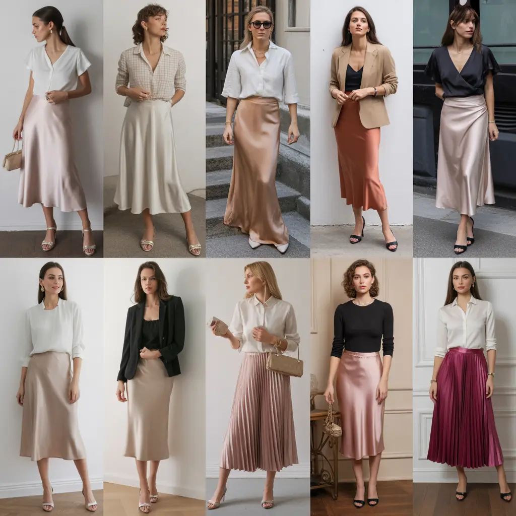 silk skirt outfit ideas