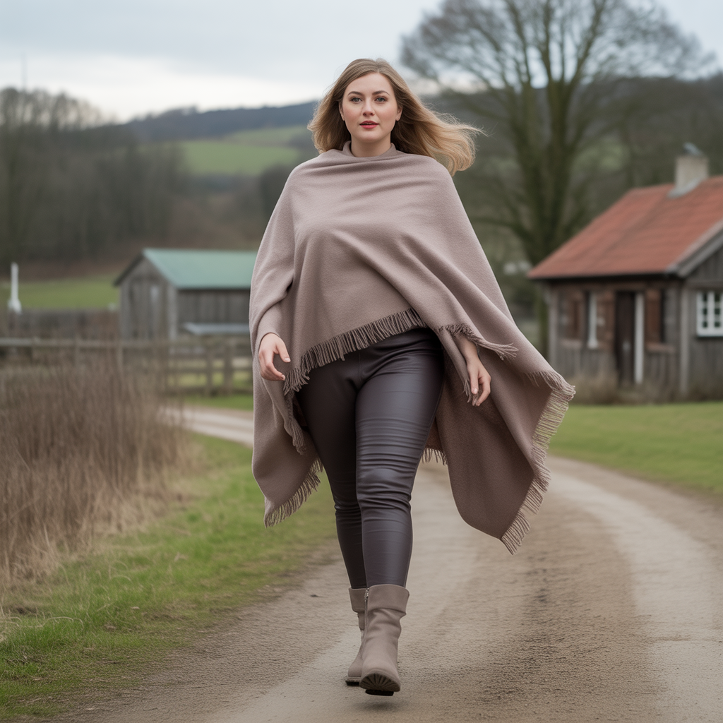 Plus Size Winter Outfits: 18 Chic Ideas to Stay Warm & Stylish 15 Draped Poncho with Fitted Base Layers
