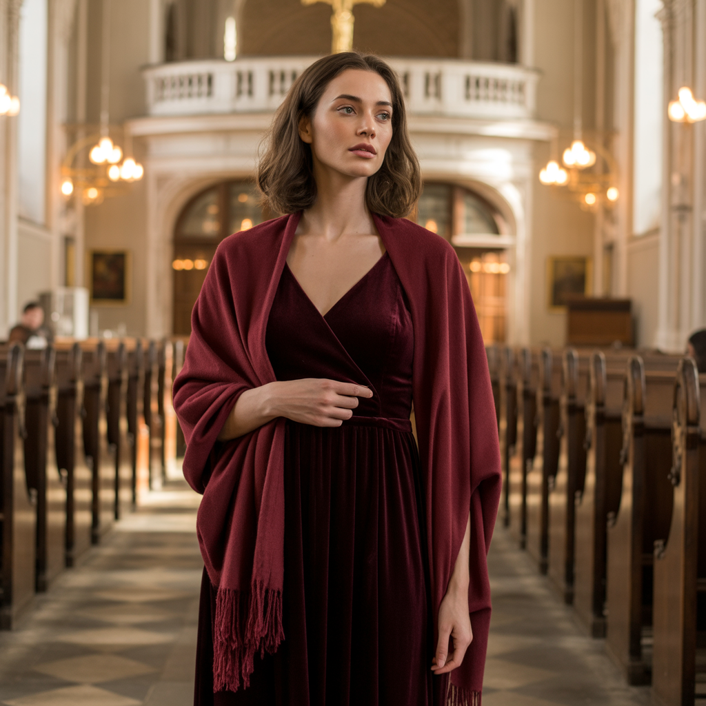 Velvet Dress and Wrap Shawl