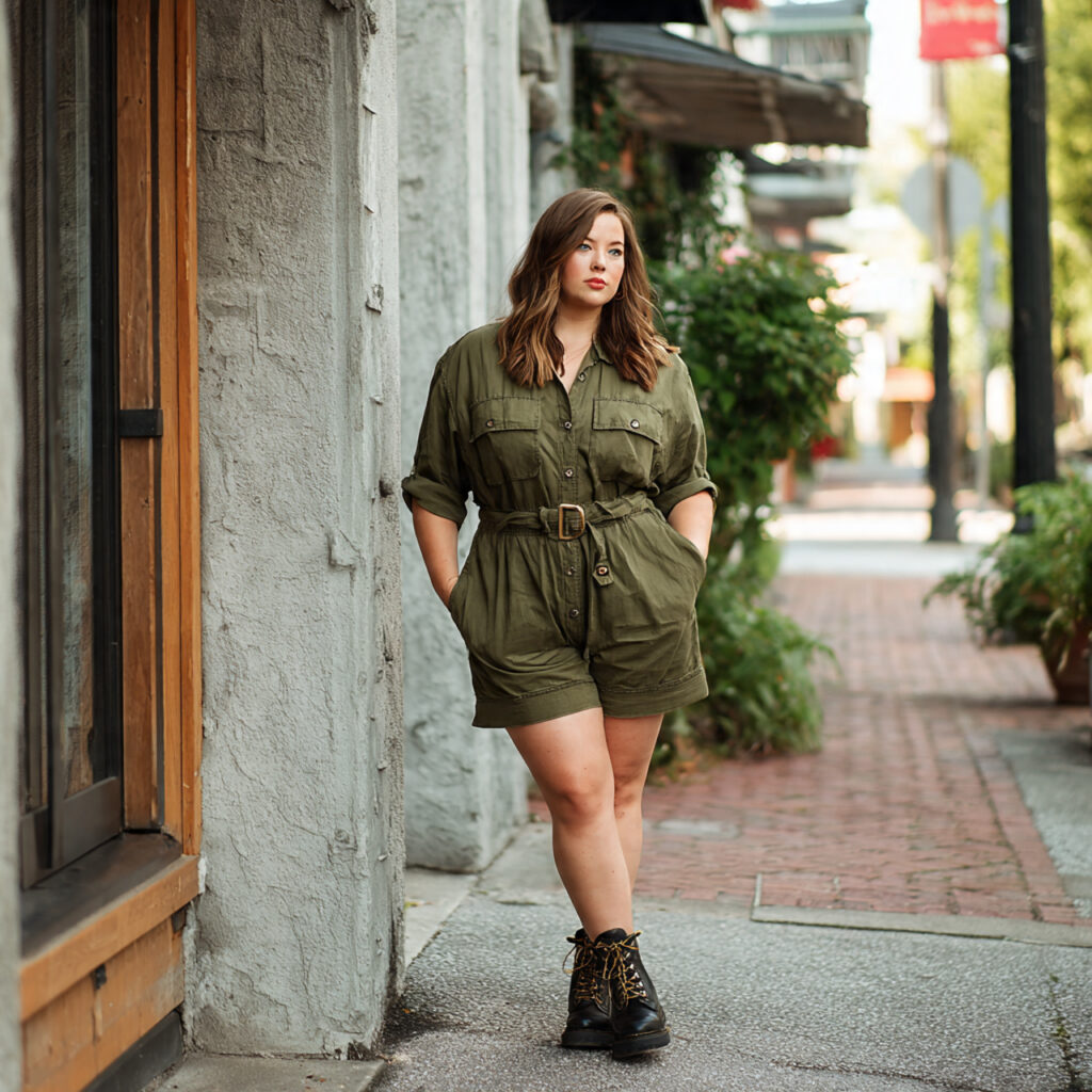 Belted Utility Rompers and Combat Boots