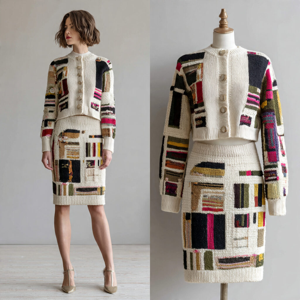 Knit Skirt and Matching Cardigan Sets