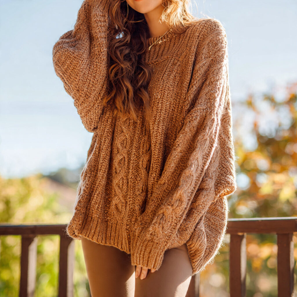 Oversized Knit Sweaters and Leggings