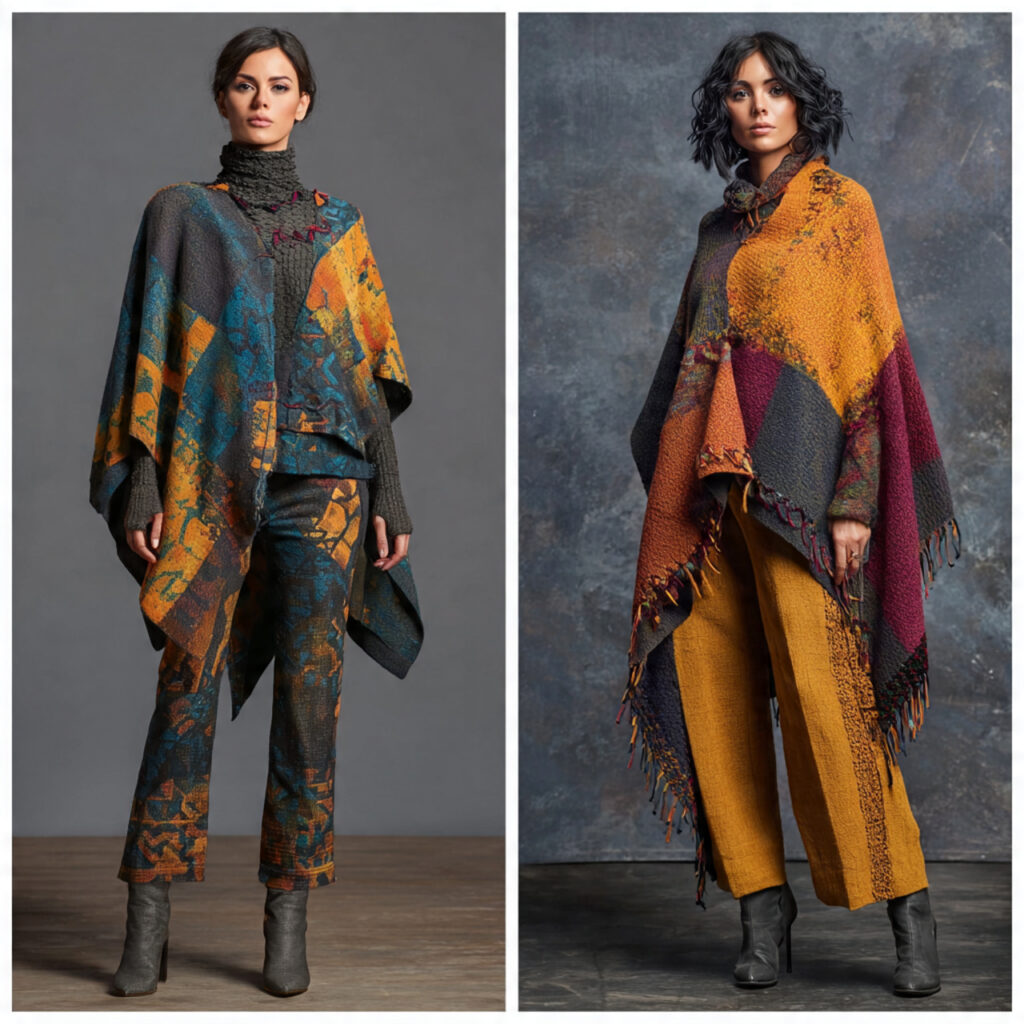 Ponchos with Slim Fit Trousers