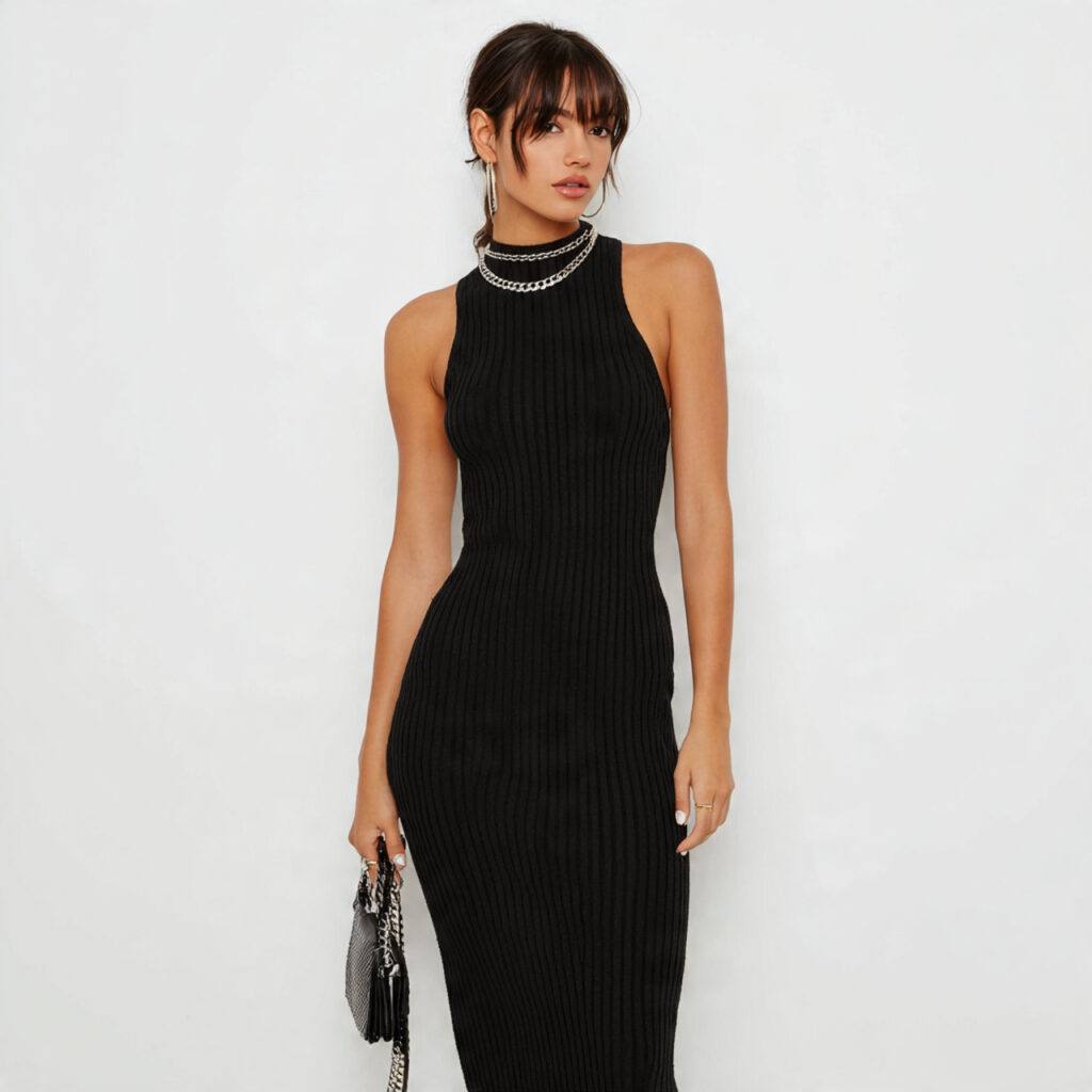 Ribbed Midi Bodycon Dresses